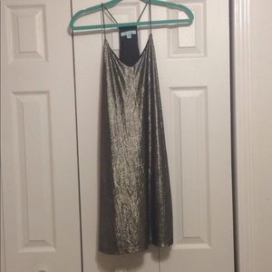 Flowy Metallic Silver Dress